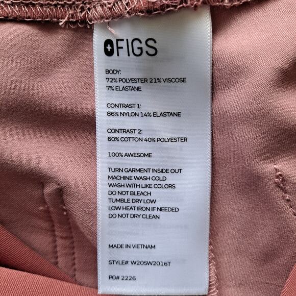 FIGS Zamora Maternity Jogger Scrub Pants Mineral Mauve Womens Tall Size XXS NWT - Picture 10 of 11